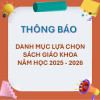 Thông báo về việc lựa chọn sách giáo khoa năm học 2025 - 2026