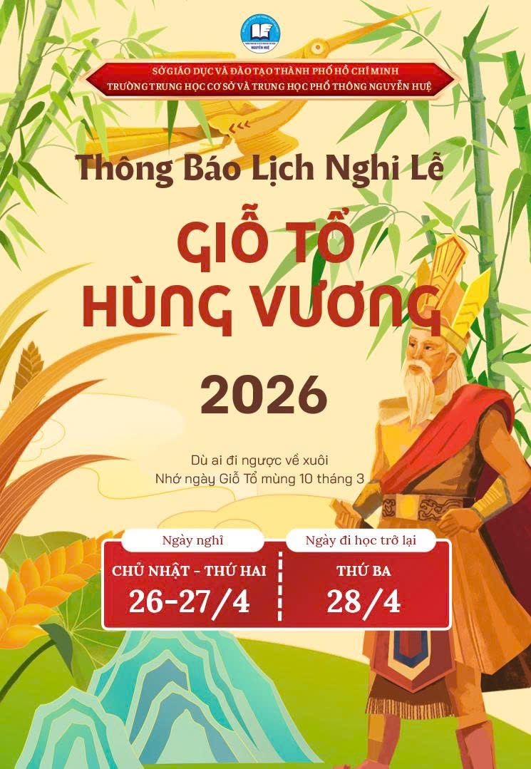 Thông báo lịch nghỉ lễ Giỗ tổ Hùng Vương 2026 và 30/4 1/5